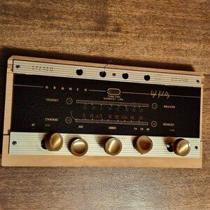 Vintage Granco Tube FM AM console Tuner High Fidelity Radio FACE PLATE and Knobs